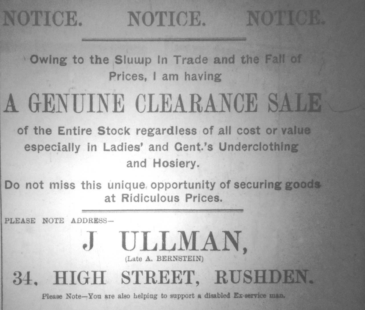 Rushden museum-Ullman advert