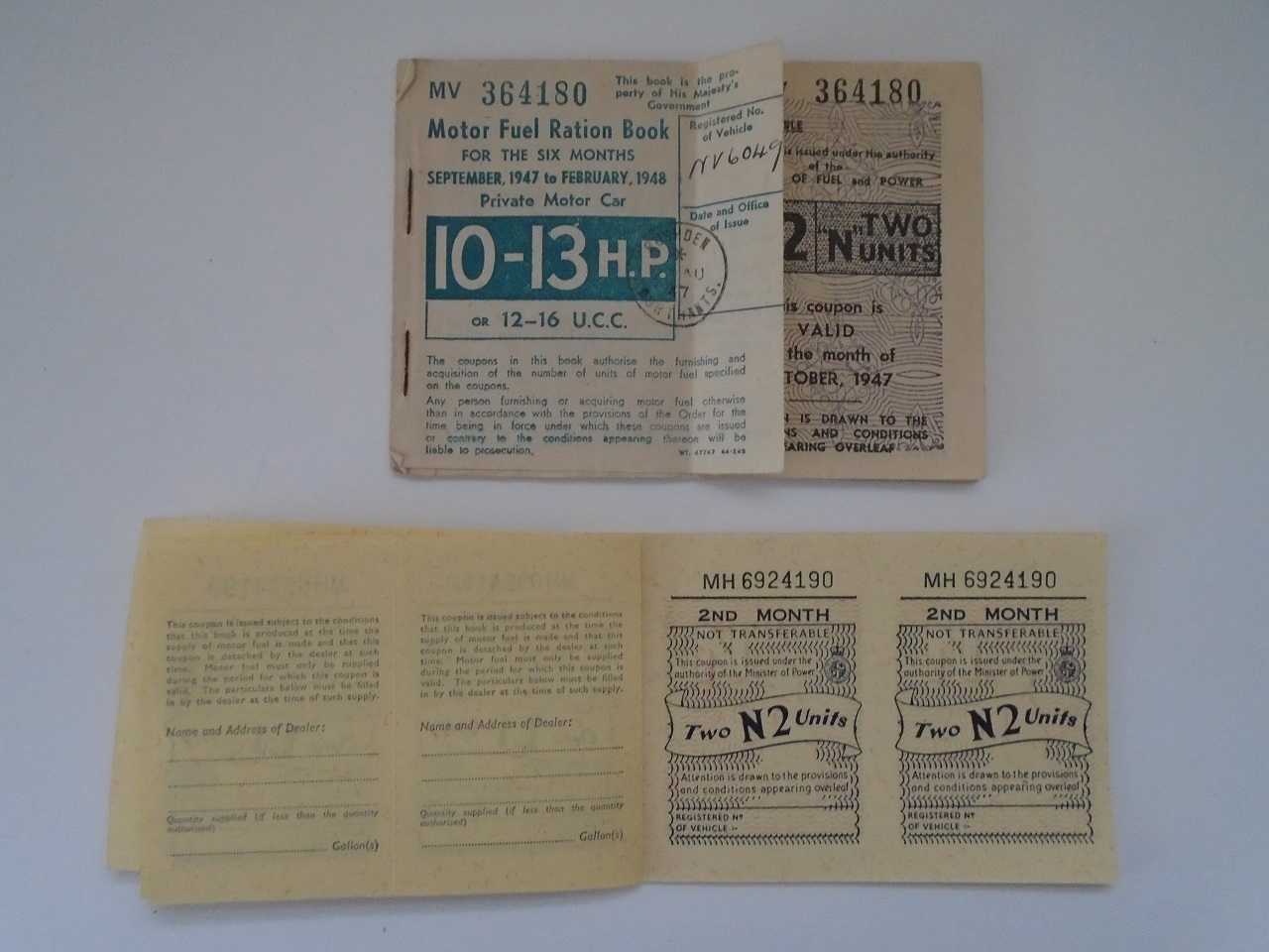 Rushen museum-motor fuel ration books