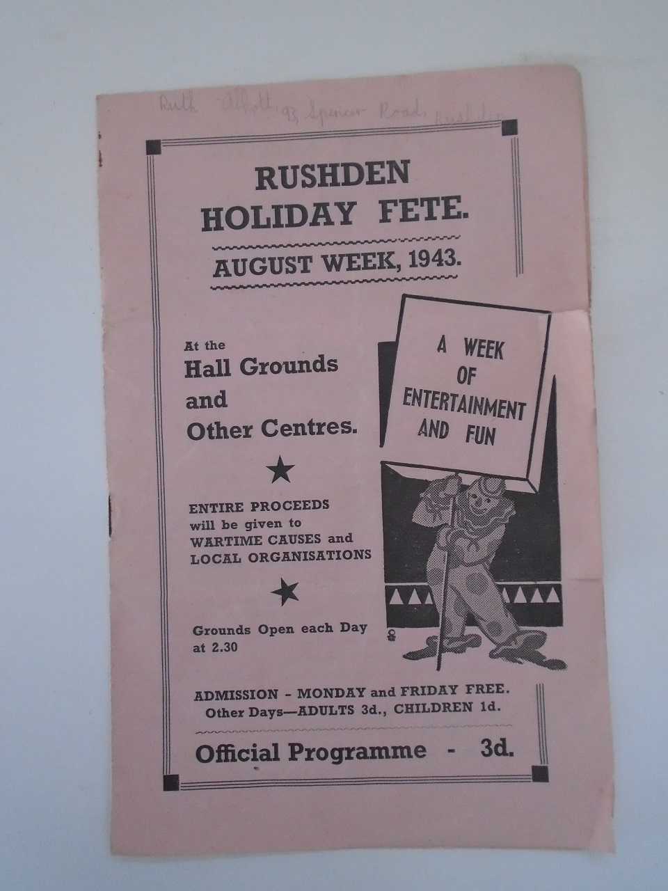 Rushden museum-programme 1