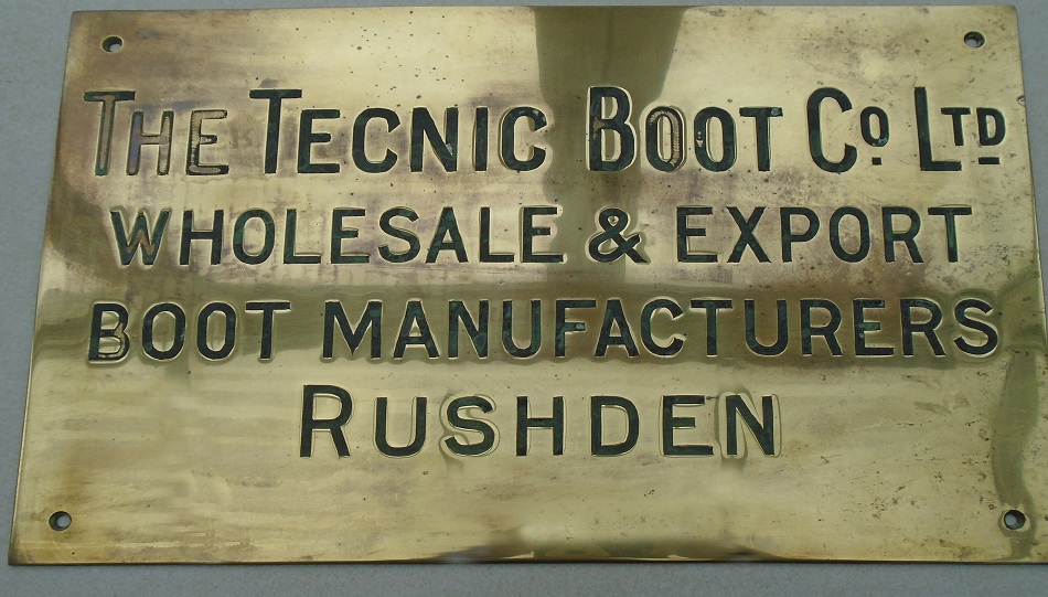 Rushden museum-Tecnic brass plate