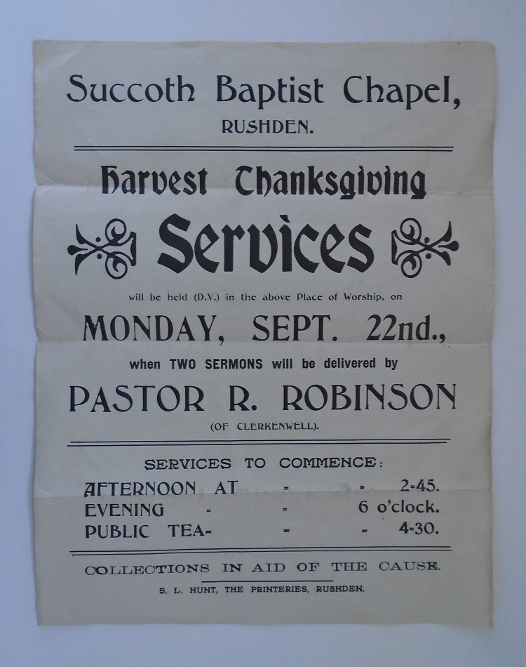Rushden museum-Harvest Thanksgiving poster