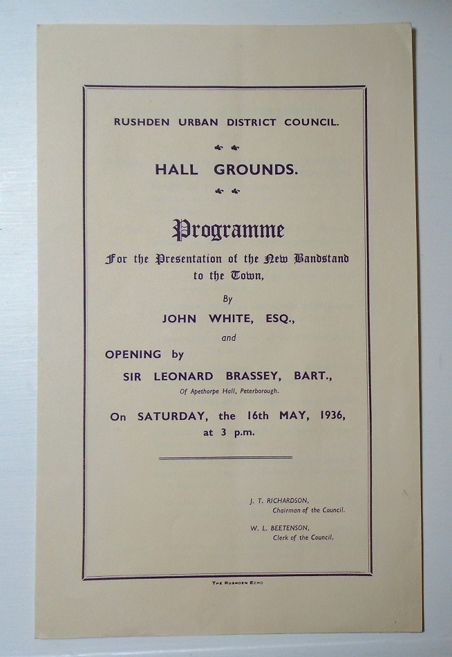 Rushden museum-programme 1