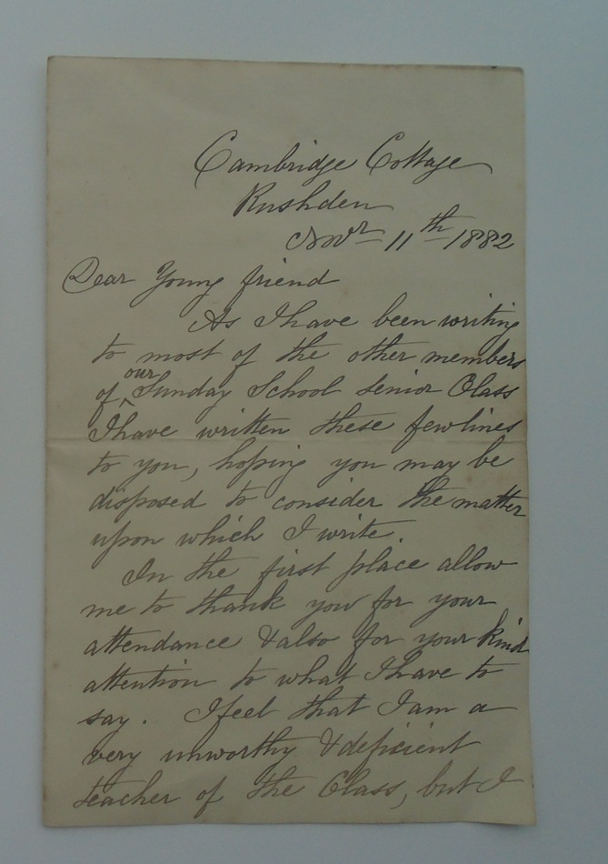 Rushden museum-letter 1
