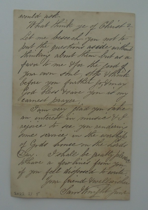 Rushden museum-letter 3