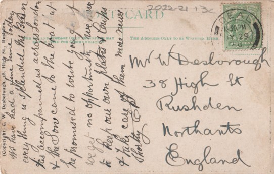 Rushden museum-postcard reverse